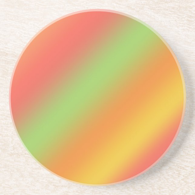green, red, yellow colour strips coaster (Front)