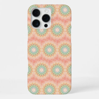 Green Red Yellow Repeating Geometric Mandala iPhone 16 Pro Max Case