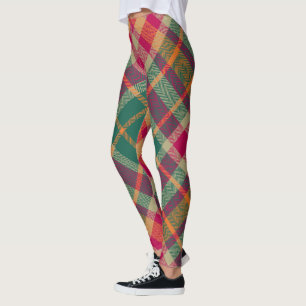 Green Red Yellow Scottish Tartan Plaid Leggings
