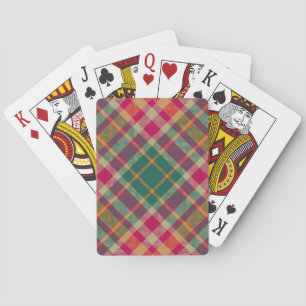 Green Red Yellow Scottish Tartan Plaid Playing Cards