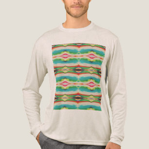 Green Red Yellow Watercolor Southwest Look Mosaics Tri-Blend Shirt