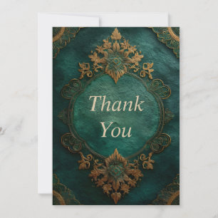 Green Regal Frame Thank You Card
