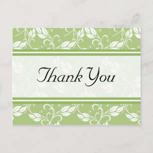 Green Regency Thank You Postcards