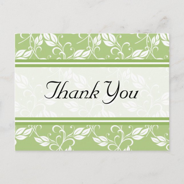 Green Regency Thank You Postcards (Front)