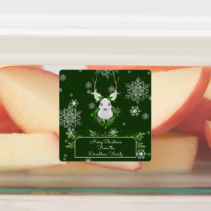 Green Reindeer Baking Labels