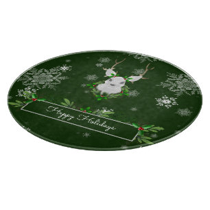 Green Reindeer Cutting Board