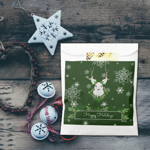 Green Reindeer Favour Bag