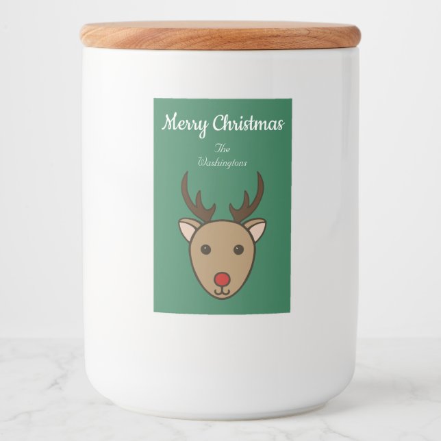 Green Reindeer Food and Beverage Label Set (Front)