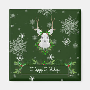 Green Reindeer Magnet
