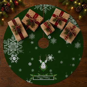 Green Reindeer Tree Skirt