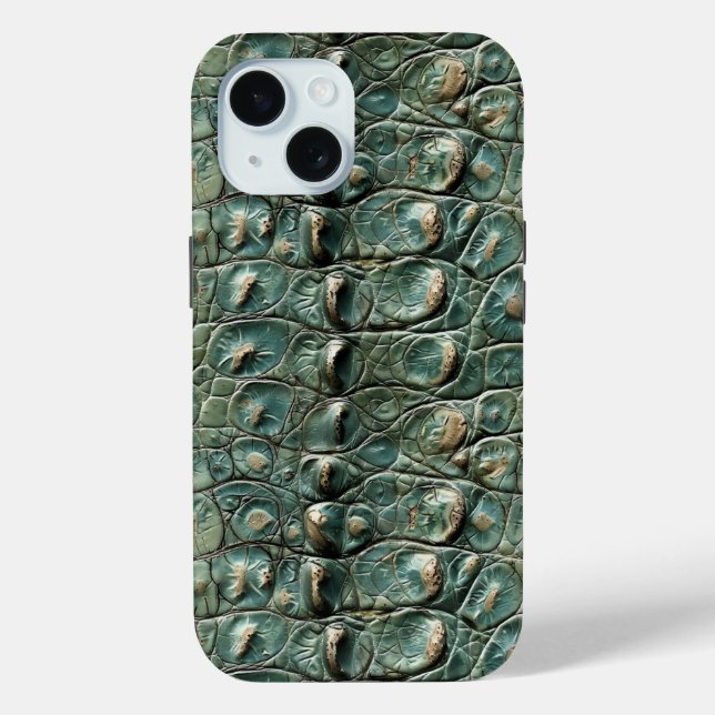 Green Reptile Skin Pattern Case-Mate iPhone Case (Back)