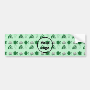 Green restaurant business pattern bumper sticker