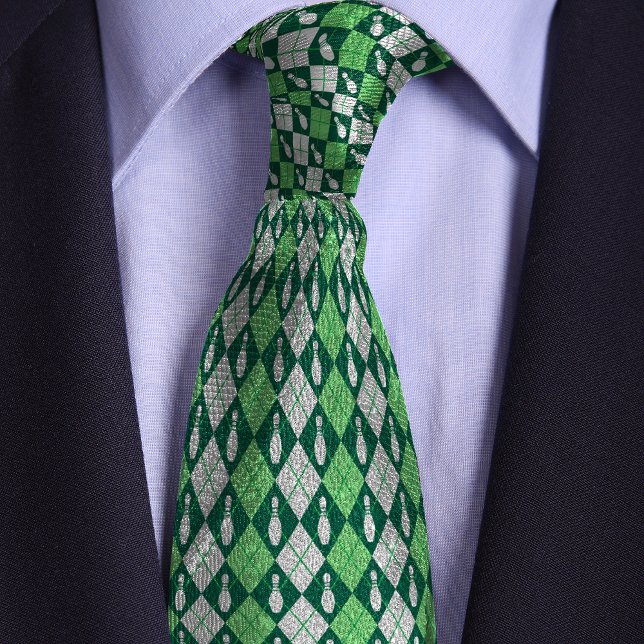 Green Retro Argyle Bowling Pin Tie (Creator Uploaded)