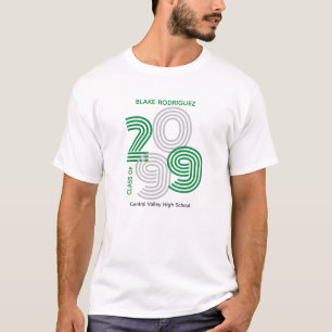 Green Retro Big Numbers Class of Senior T-Shirt