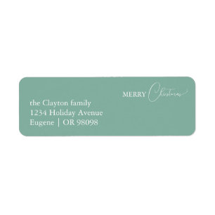 Green Retro Boho Minimalist Christmas Address
