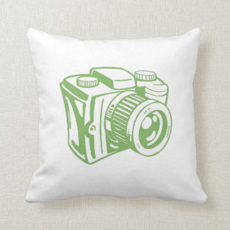 Green Retro Camera Pillow