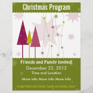 Green Retro Christmas Program Flyer