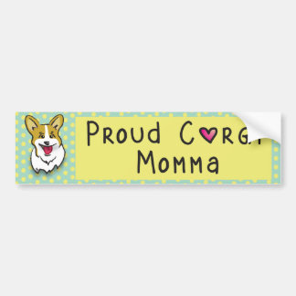 Green Retro Corgi Bumper Sticker