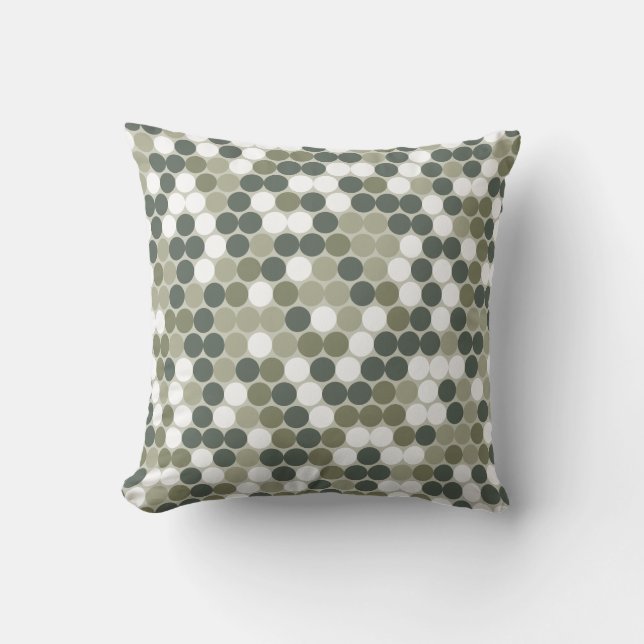 Green retro dots  cushion (Front)