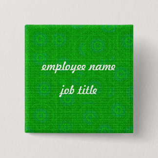 Green Retro Employee Name Tag Button