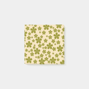 Green Retro Flower Spring & Summer Workspace Post-it Notes