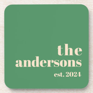 Green Retro modern minimalist Coaster