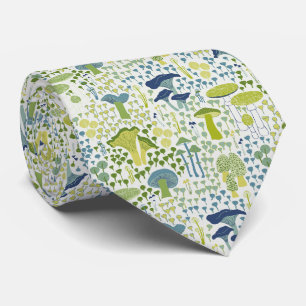 Green Retro Mushroom Tie