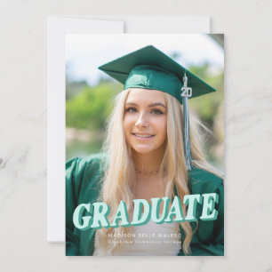 Green Retro Typography Graduation Announcement
