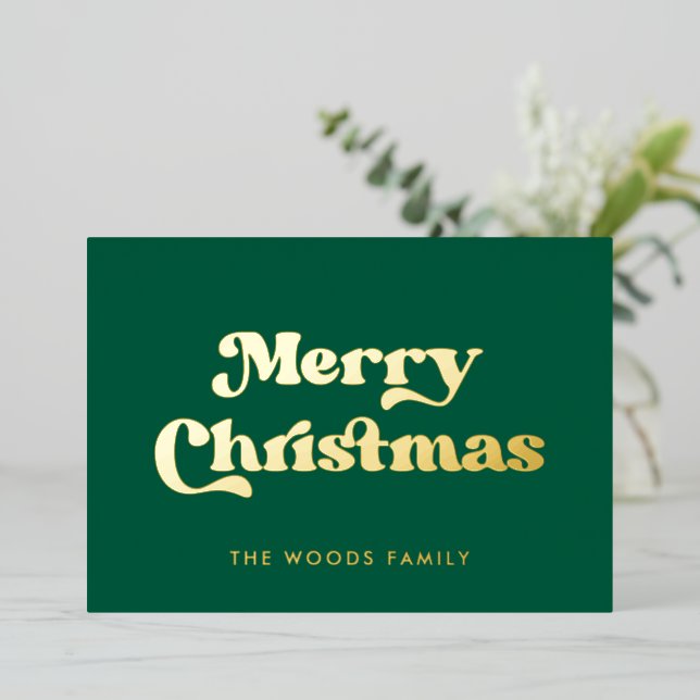 Green Retro Vintage Font Merry Christmas (Standing Front)