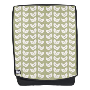 Green Retro Vintage Y2K Leaf Pattern Backpack