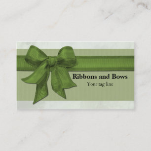 Green Ribbon and bow elegant Custom Business Cards