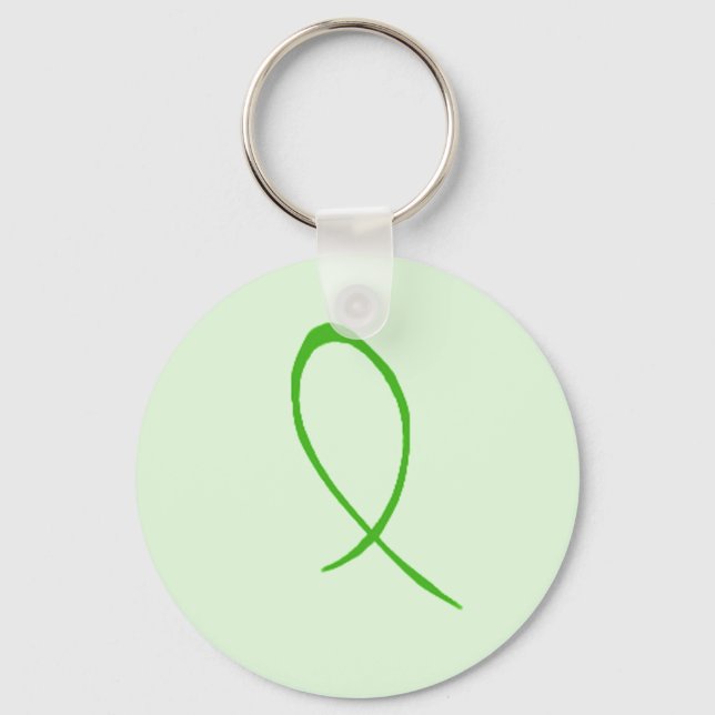 Green Ribbon Customisable Keychain (Front)