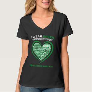 Green Ribbon Daughter In Law Kidney Disease Awaren T-Shirt