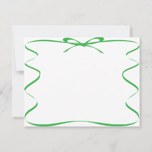 Green Ribbon Drawing Blank Note Card