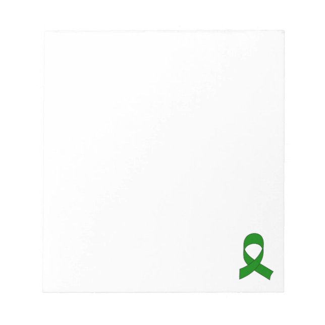 Green Ribbon Drawing Custom Notepad (Front)