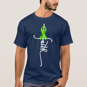 Green Ribbon Faith Cross Gifts Mental Health Aware T-Shirt