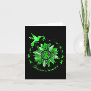 Green Ribbon Leopard Sunflower Glaucoma Awareness Card
