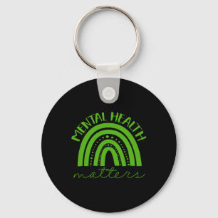 Green Ribbon Mental Health Awareness Problems  Key Ring