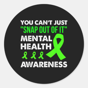 Green Ribbon Mental Health Awareness Shirt Classic Round Sticker