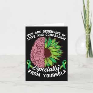 Green Ribbon Mental Health Awareness Sunflower Card