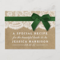 Green Ribbon On Kraft & Lace Bridal Shower Recipe