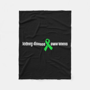 Green Ribbon Outfits Kidney Disease Awareness Gift Fleece Blanket