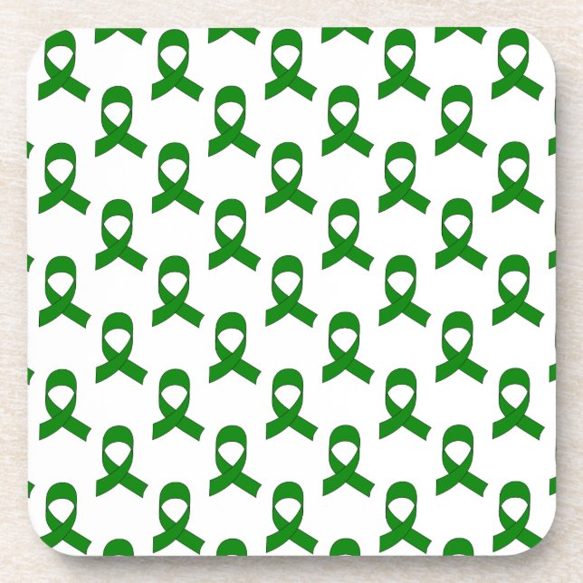 Green Ribbon Pattern Coaster (Front)