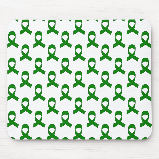 Green Ribbon Pattern Mouse Pad (Front)