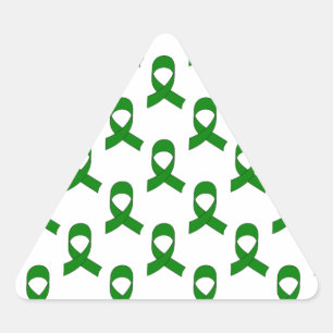 Green Ribbon Pattern Triangle Sticker