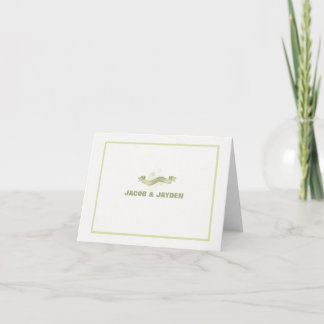 Green Ribbon Personalised Photo Thank You/Notecard You Card