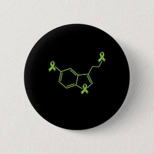 Green Ribbon Serotonin - Mental Health Awareness 6 Cm Round Badge