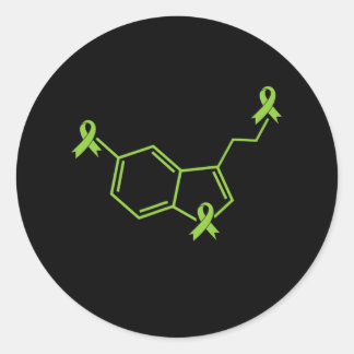 Green Ribbon Serotonin - Mental Health Awareness  Classic Round Sticker