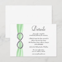 Green Ribbon Silver Infinity Wedding Details