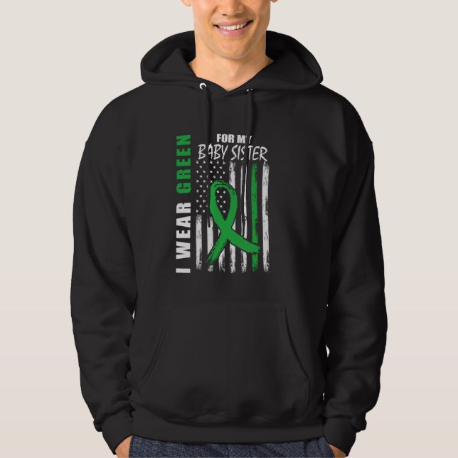 Green Ribbon Sister Kidney Disease Awareness Ameri Hoodie (Front)